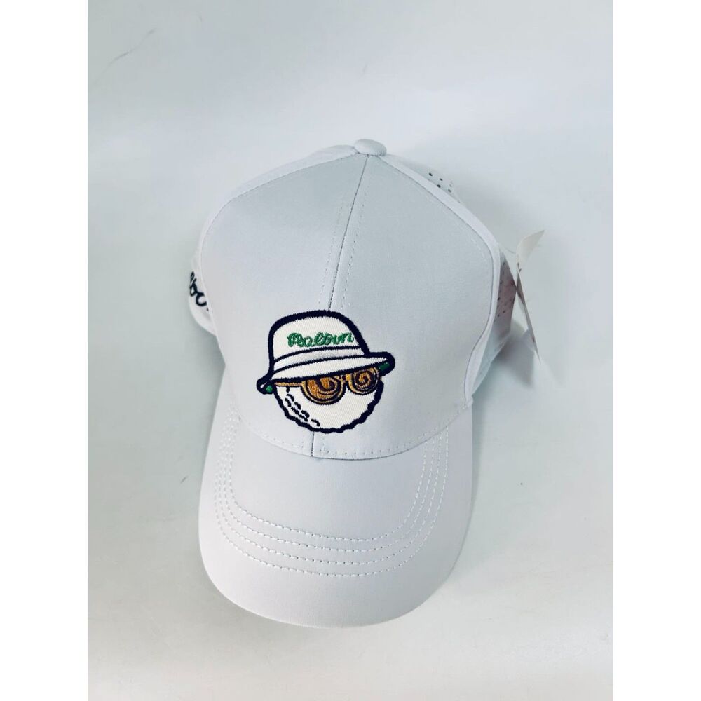 Malbon white baseball cap golf cap outdoor sports sun hat breathable mesh